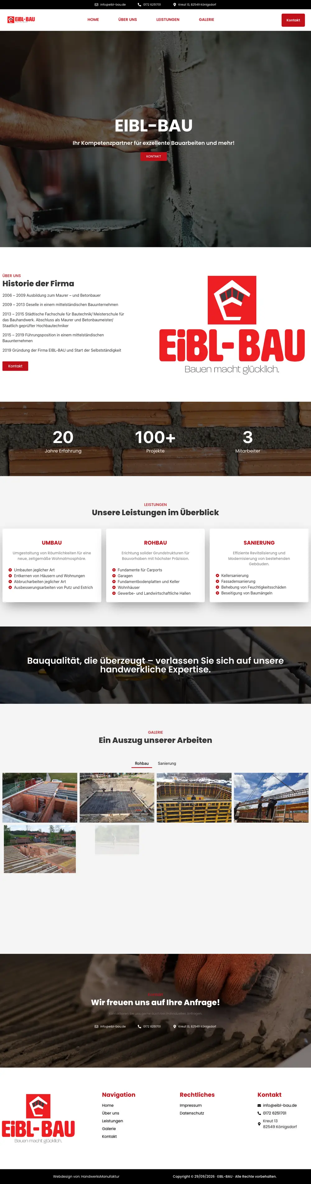 Eibl Bau — die ganze Seite