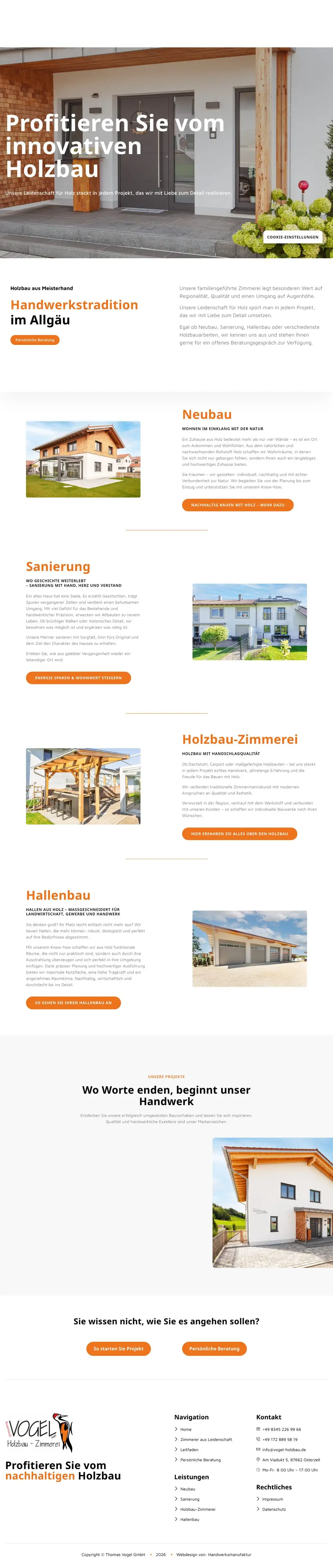 Thomas Vogel Holzbau — die ganze Seite